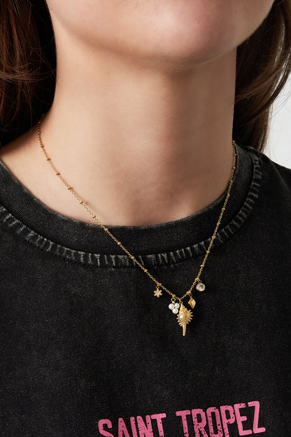 Damen Halskette Küste Anhänger | Edelstahl | Goldfarbe & Silberfarbe