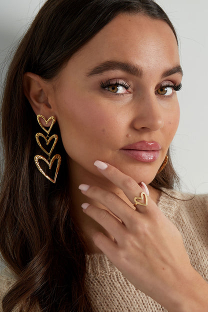 Damen Ring Ewige Liebe Herz | Edelstahl | Goldfarbe & Silberfarbe