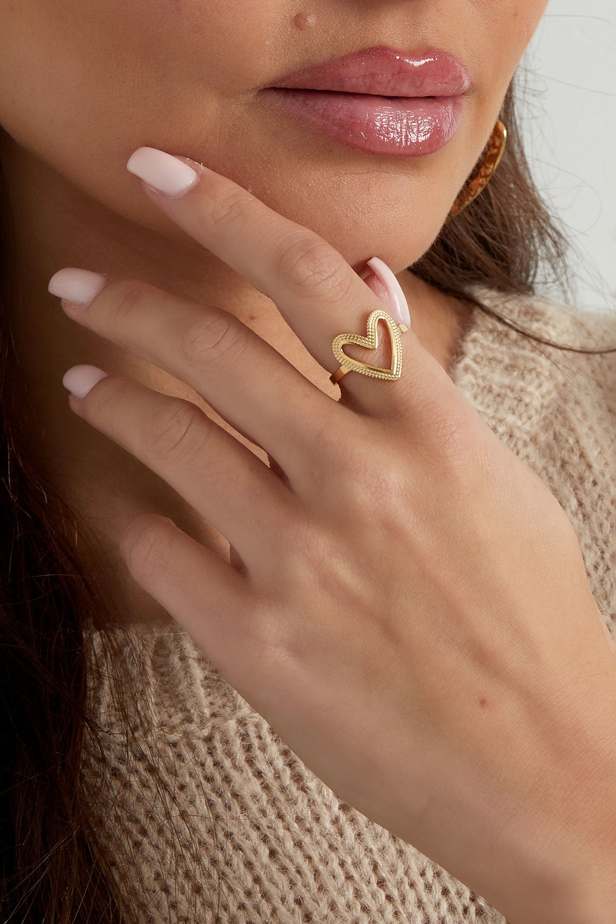 damen ring ewige liebe herz | edelstahl | goldfarbe & silberfarbe