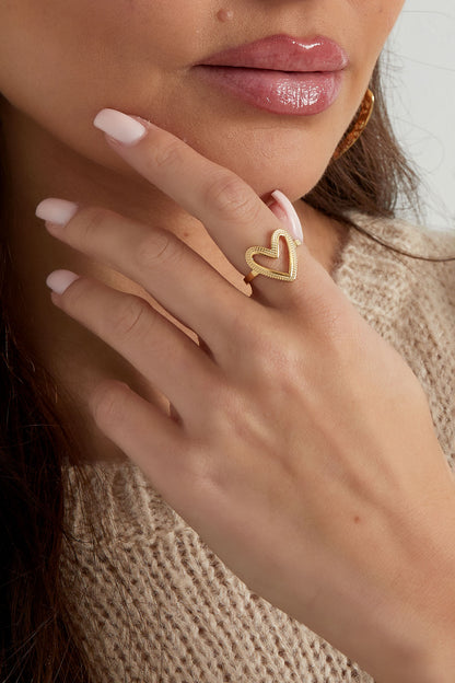 Damen Ring Ewige Liebe Herz | Edelstahl | Goldfarbe & Silberfarbe
