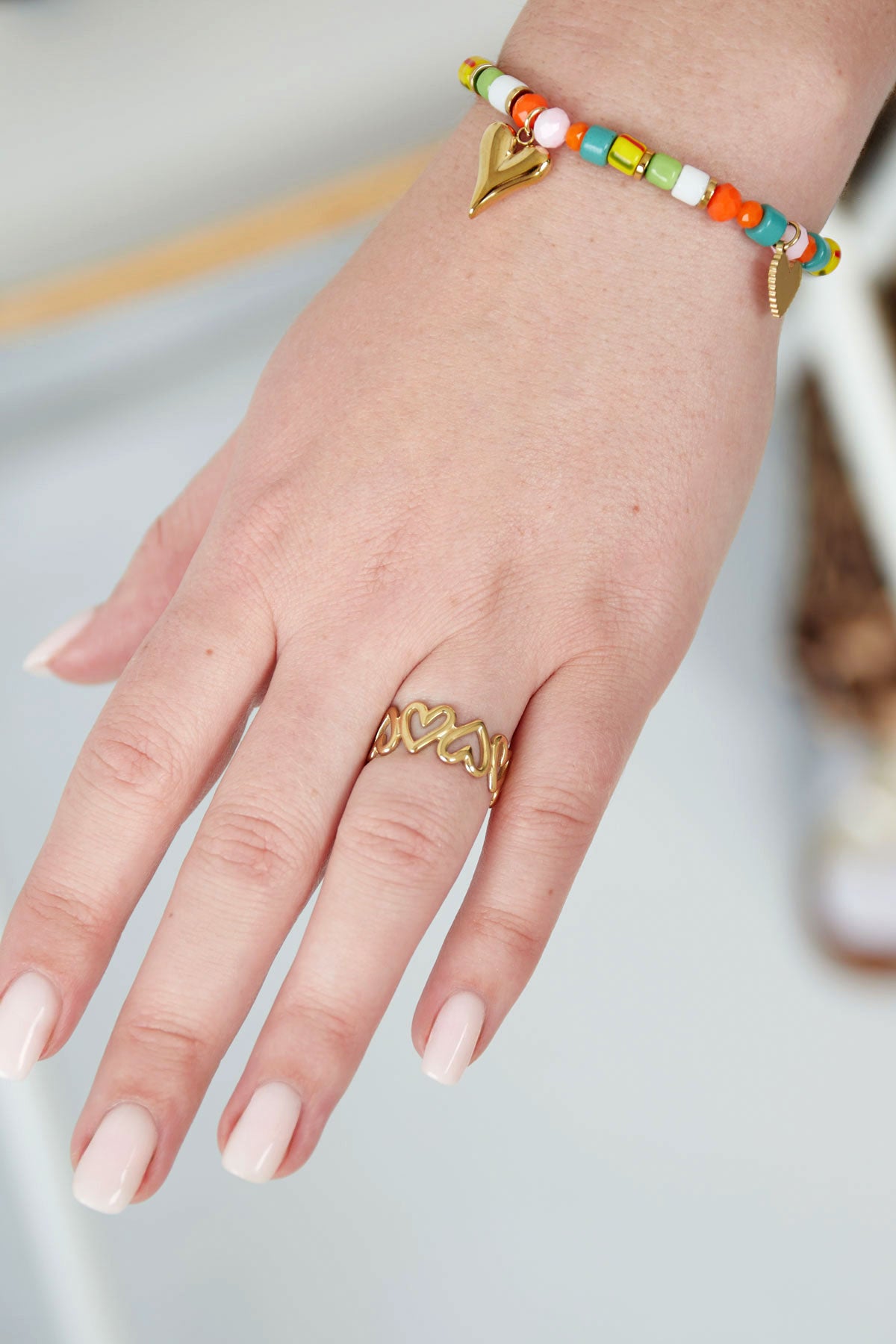 damen ring liebe gedreht herz | edelstahl | goldfarbe & silberfarbe