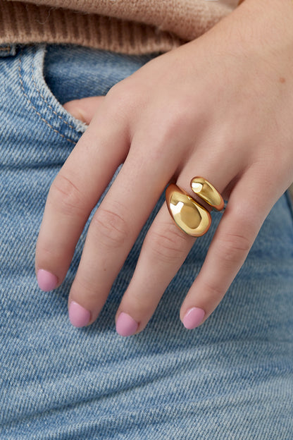 Damen Ring Verbundene Seele | Edelstahl | Goldfarbe