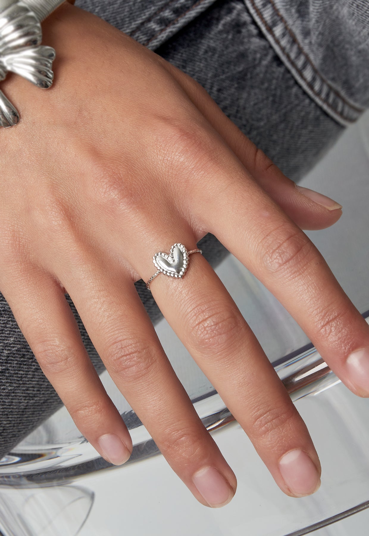 Damen Ring Herz Liebhaberin | Edelstahl | Goldfarbe & Silberfarbe