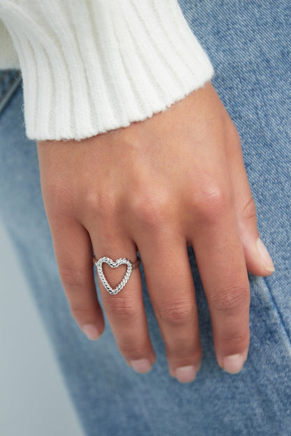 Damen Ring Herz Gedreht | Edelstahl | Goldfarbe