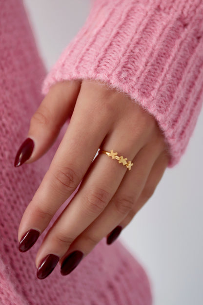 Damen Ring Amsterdam | 304S-Edelstahl | Goldfarbe & Silberfarbe