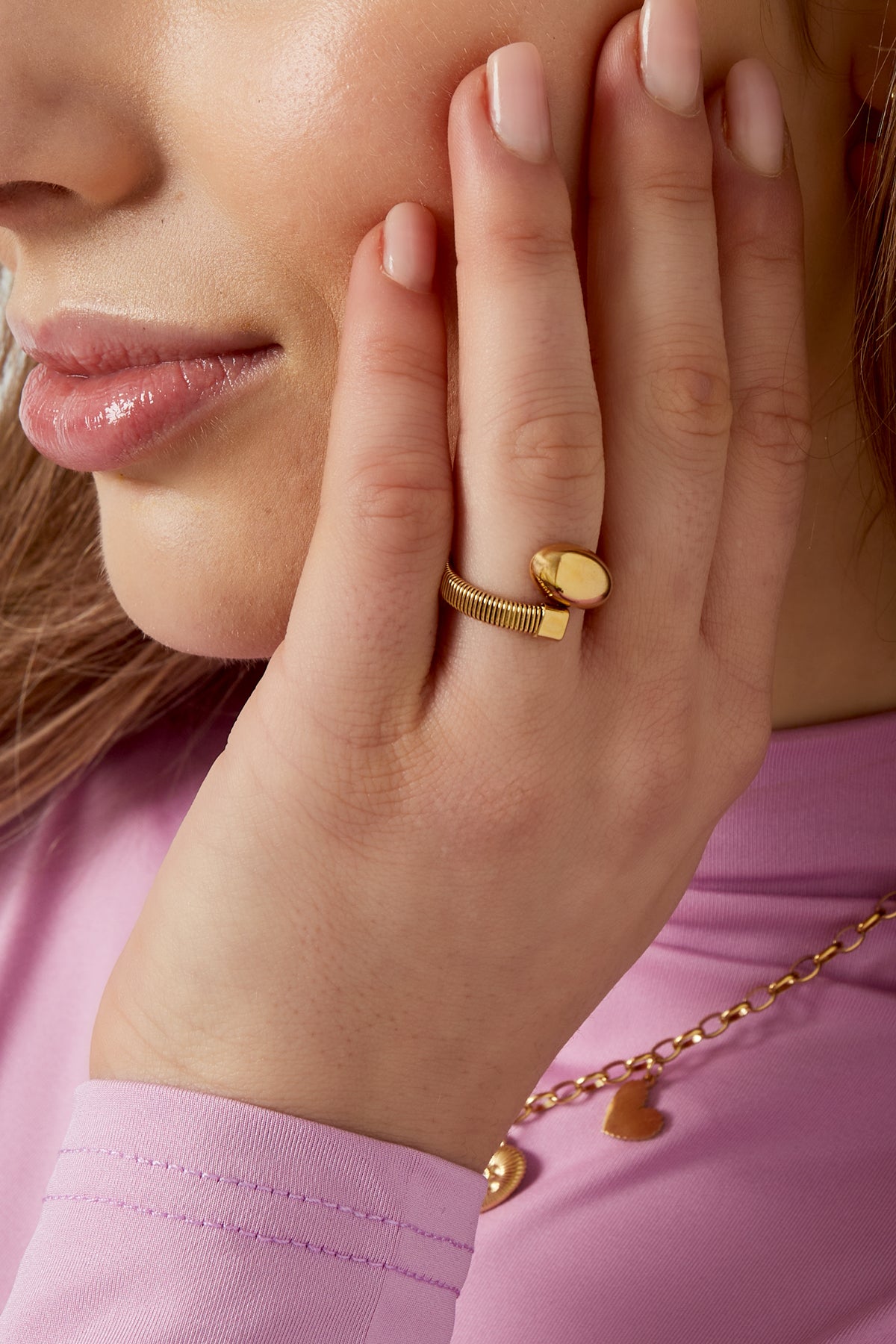 funky dot ring - goldfarben
