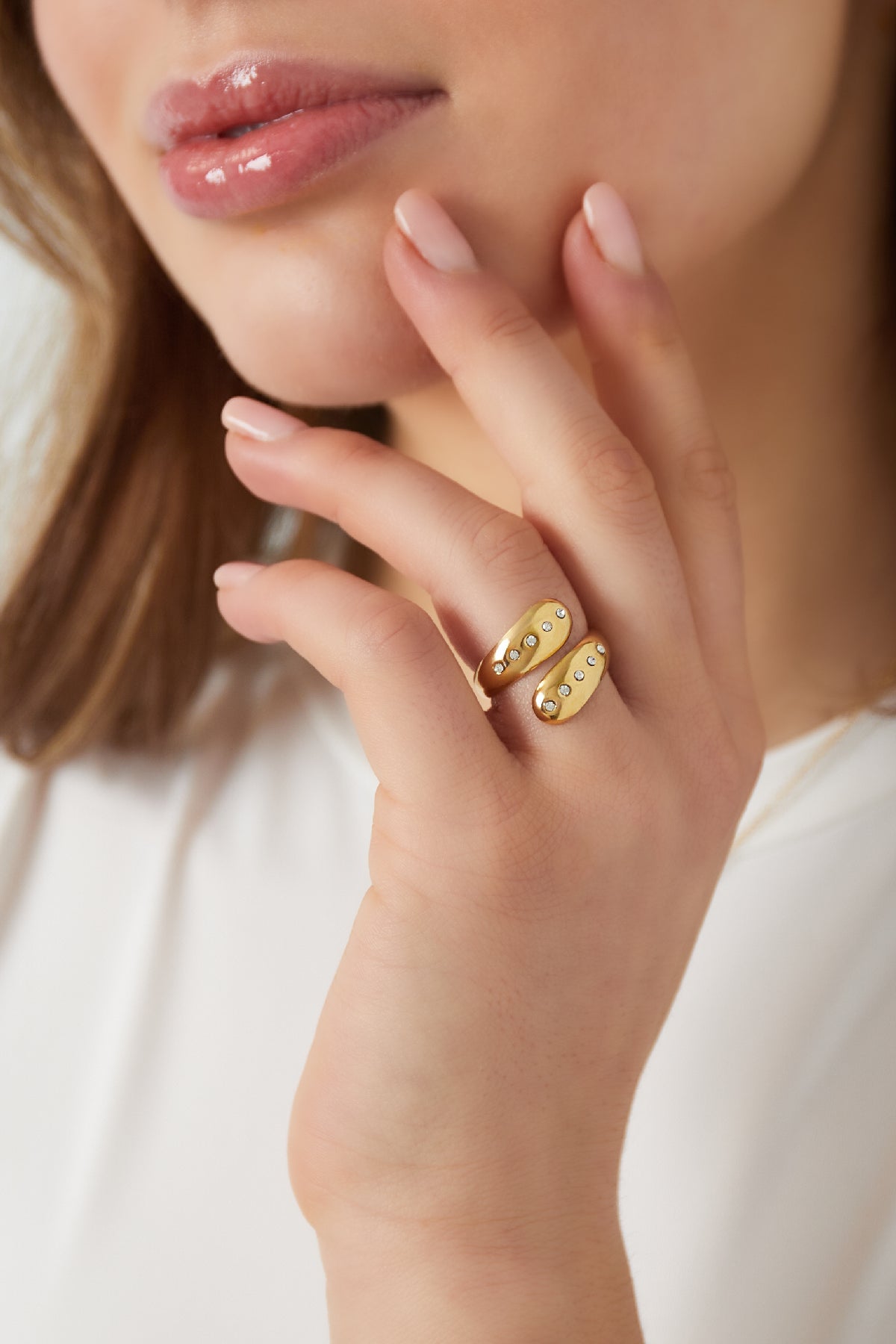 Damen Ring Luxus | Edelstahl | Goldfarbe