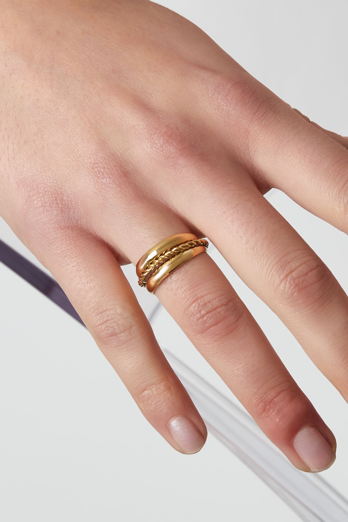 Damen Ring Spirale Mehrlagig | Edelstahl | Gold-/Silberfarbe