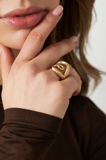 Damen Ring Twist Verdreht | 304S-Edelstahl | Gold-/Silberfarbe