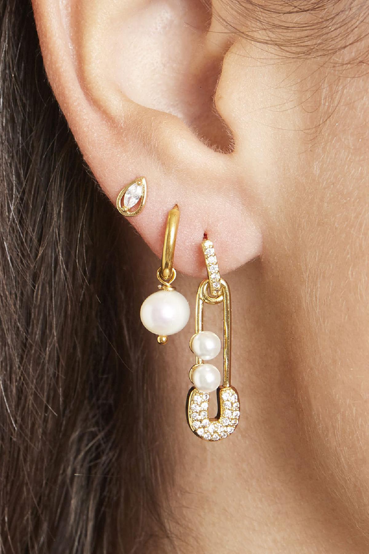 damen ohrringe pearl of the sea | edelstahl | weiß & rosa