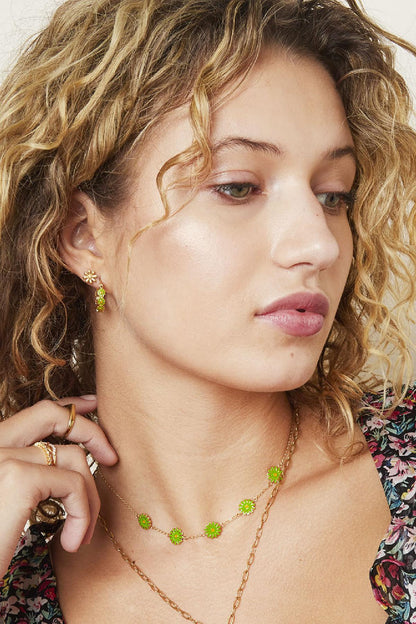 Damen Ohrringe Daisy Blume | Edelstahl | Gold & Silber