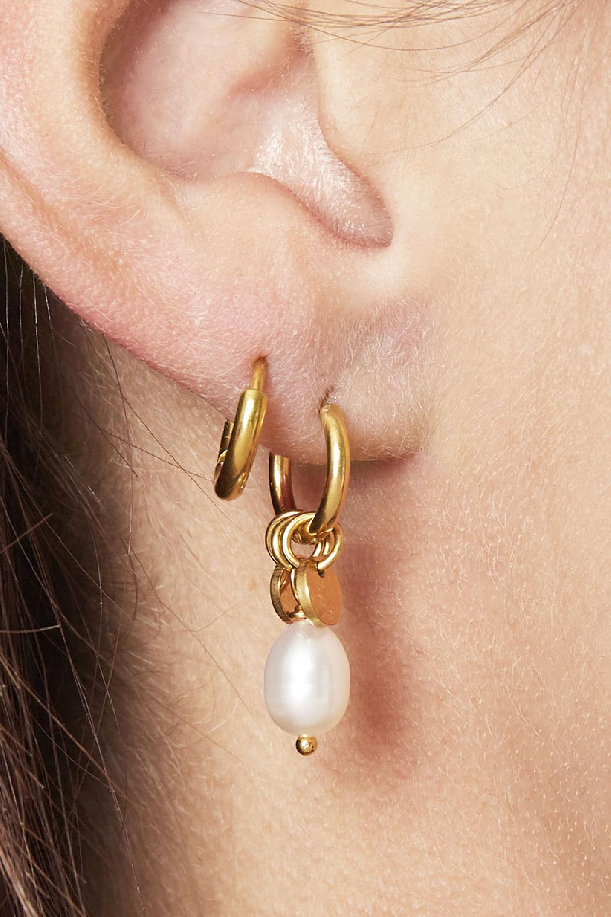 Damen Ohrringe Perlmutt Lässig | Edelstahl | Gold & Silber