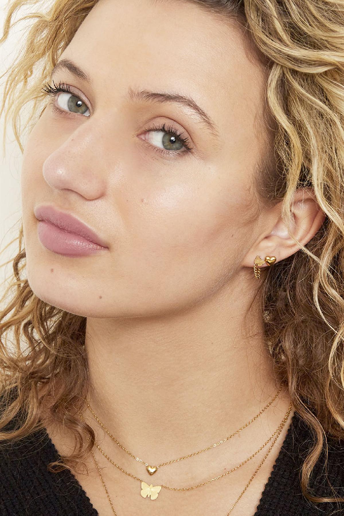Damen Ohrstecker Kühnes Herz | Edelstahl | Goldfarbe & Silberfarbe