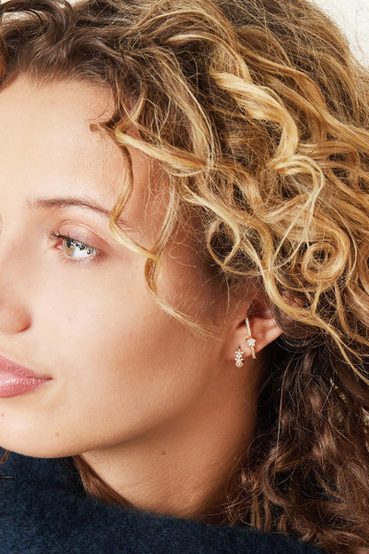 Damen Creolen Stern Strass | Kupfer | Gold Silber & Rot