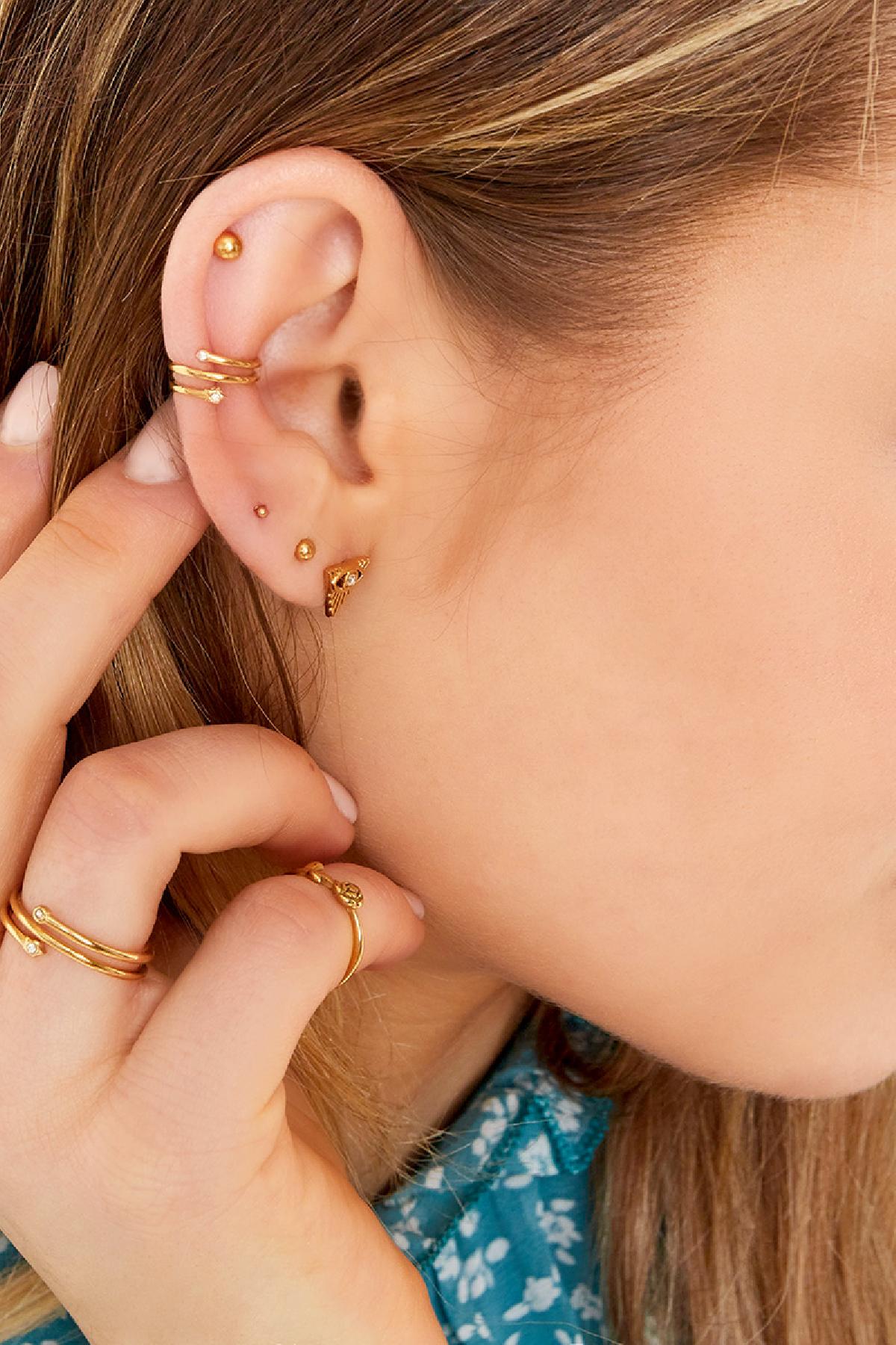 damen ear cuff spirale stern zirkon | edelstahl | silberfarbe & goldfarbe