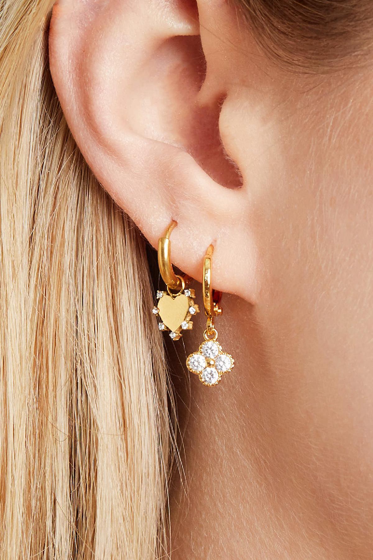 Damen Ohrringe Clover Blume Zirkon | Kupfer | Gold & Silber