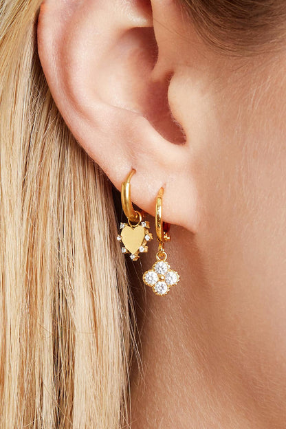 Damen Ohrringe Clover Blume Zirkon | Kupfer | Gold & Silber
