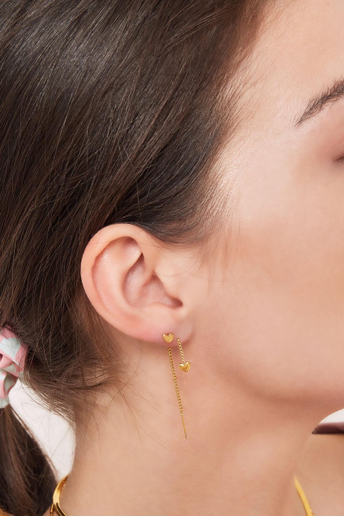 damen ohrstecker herz 14k | edelstahl vergoldet | goldfarbe & silberfarbe