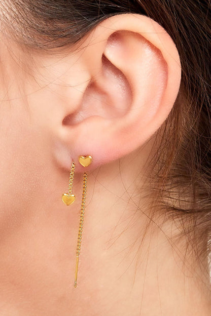 Damen Ohrstecker Herz 14K | Edelstahl vergoldet | Goldfarbe & Silberfarbe