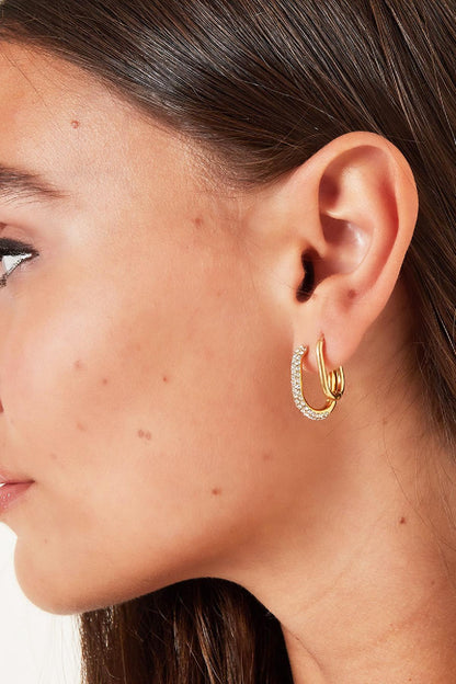 Damen Creolen Oval | Edelstahl | Gold & Silber