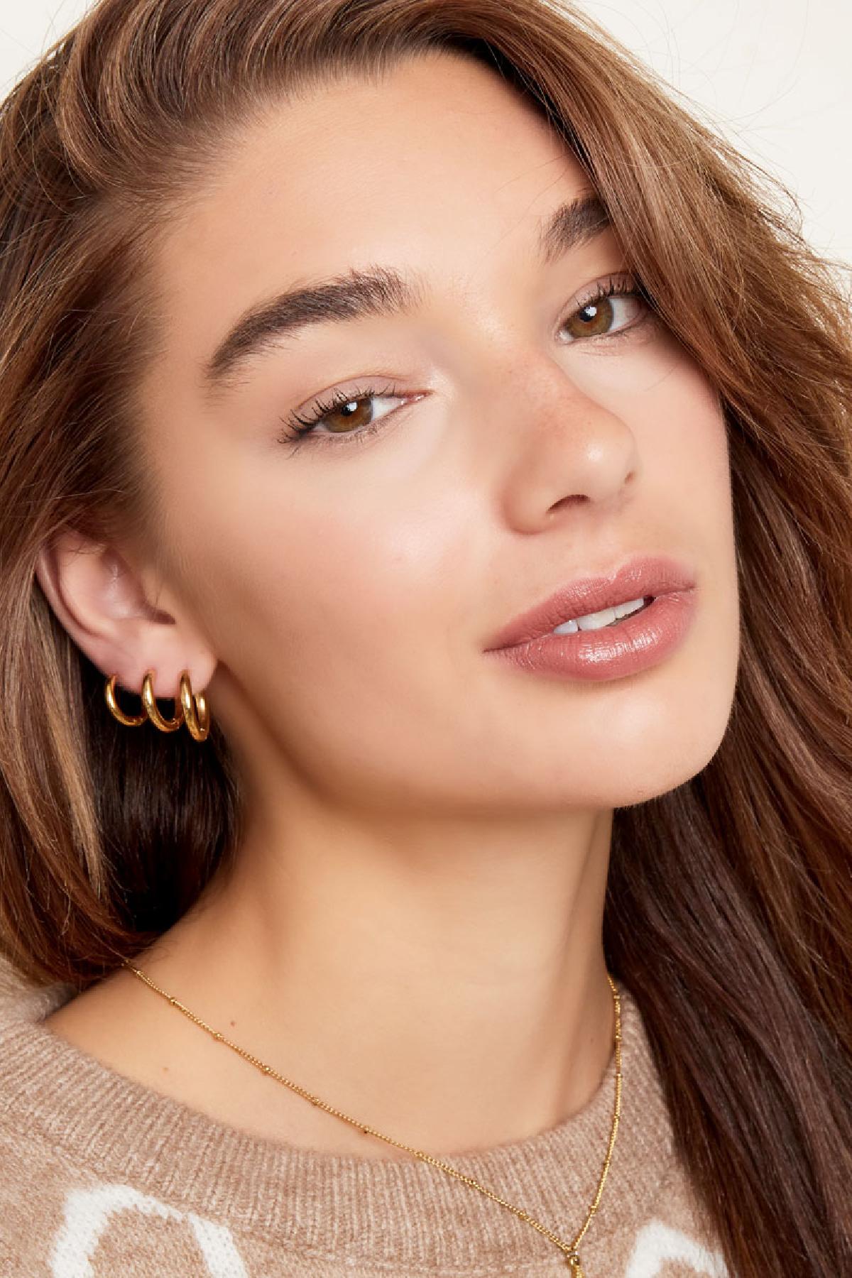 damen creolen elegant | edelstahl | goldfarbe & silberfarbe
