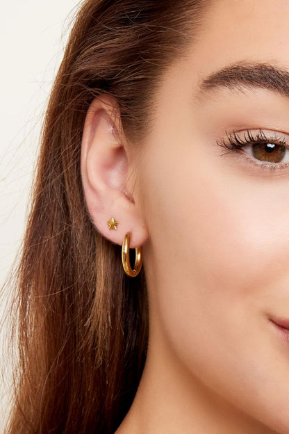 Damen Creolen Elegant | Edelstahl | Goldfarbe & Silberfarbe