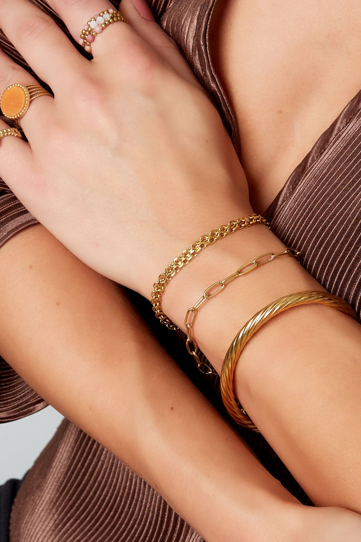 einfaches edelstahl-gliederarmband