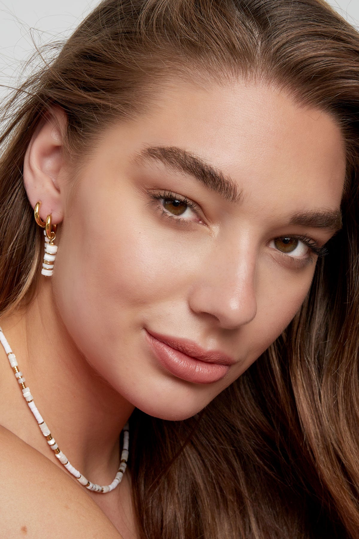 damen ohrringe flache perlen | edelstahl | goldfarbe