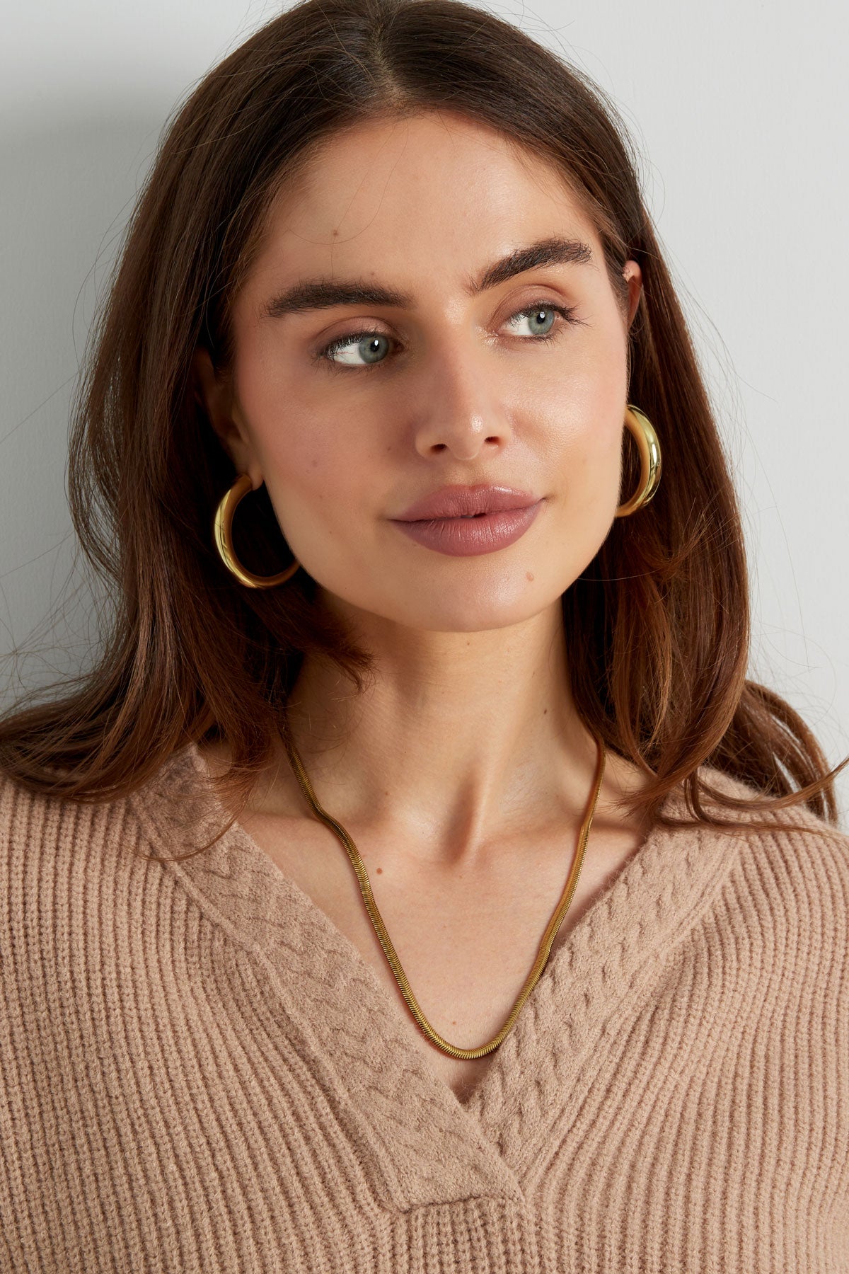 Damen Ohrringe Kreis Matt | Edelstahl | Goldfarbe & Silberfarbe