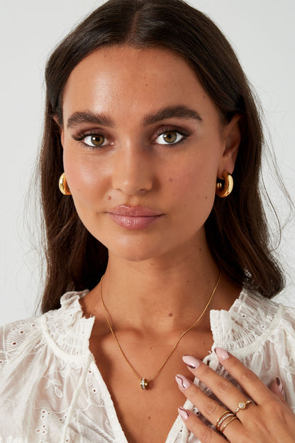 Damen Ohrringe Halbmond | Edelstahl | Goldfarbe