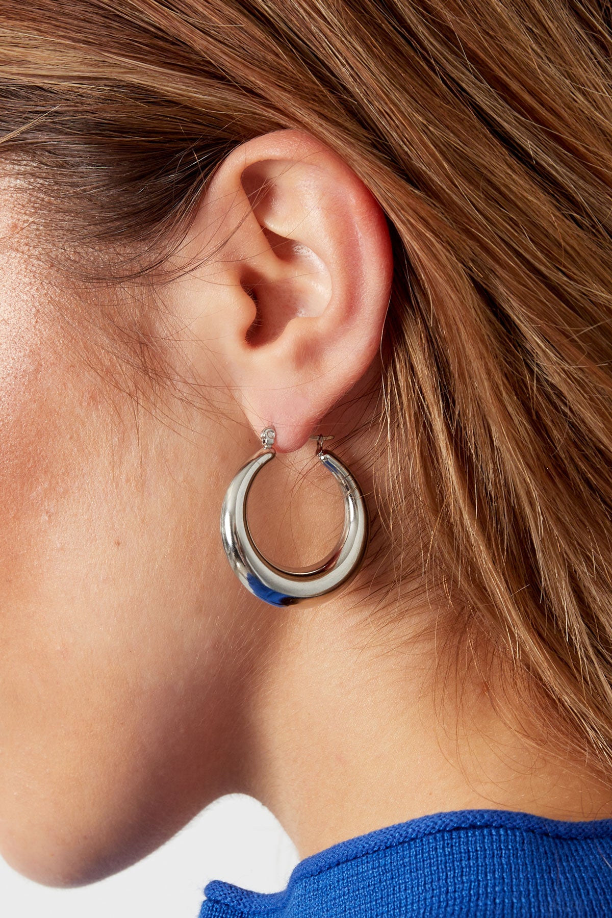 Damen Ohrringe Rund Fein | Edelstahl | Goldfarbe