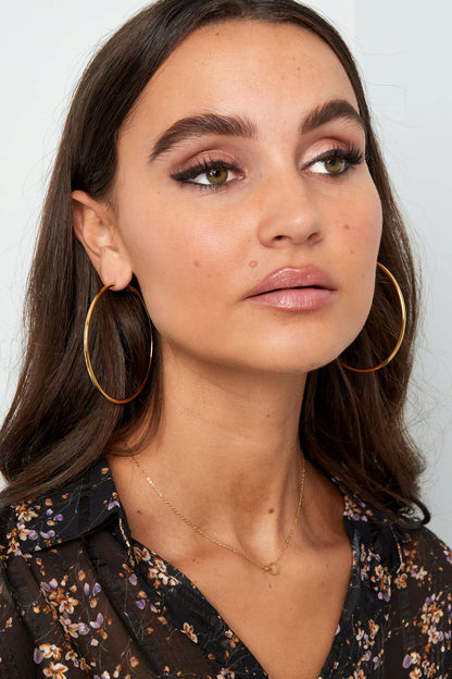 Damen Kreisohrringe 14K vergoldet | Edelstahl | Gold & Silber
