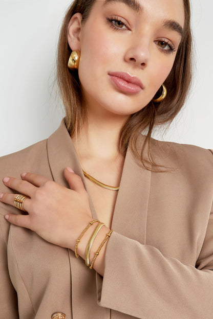 Armband flach grob - Goldfarbe-6.0MM