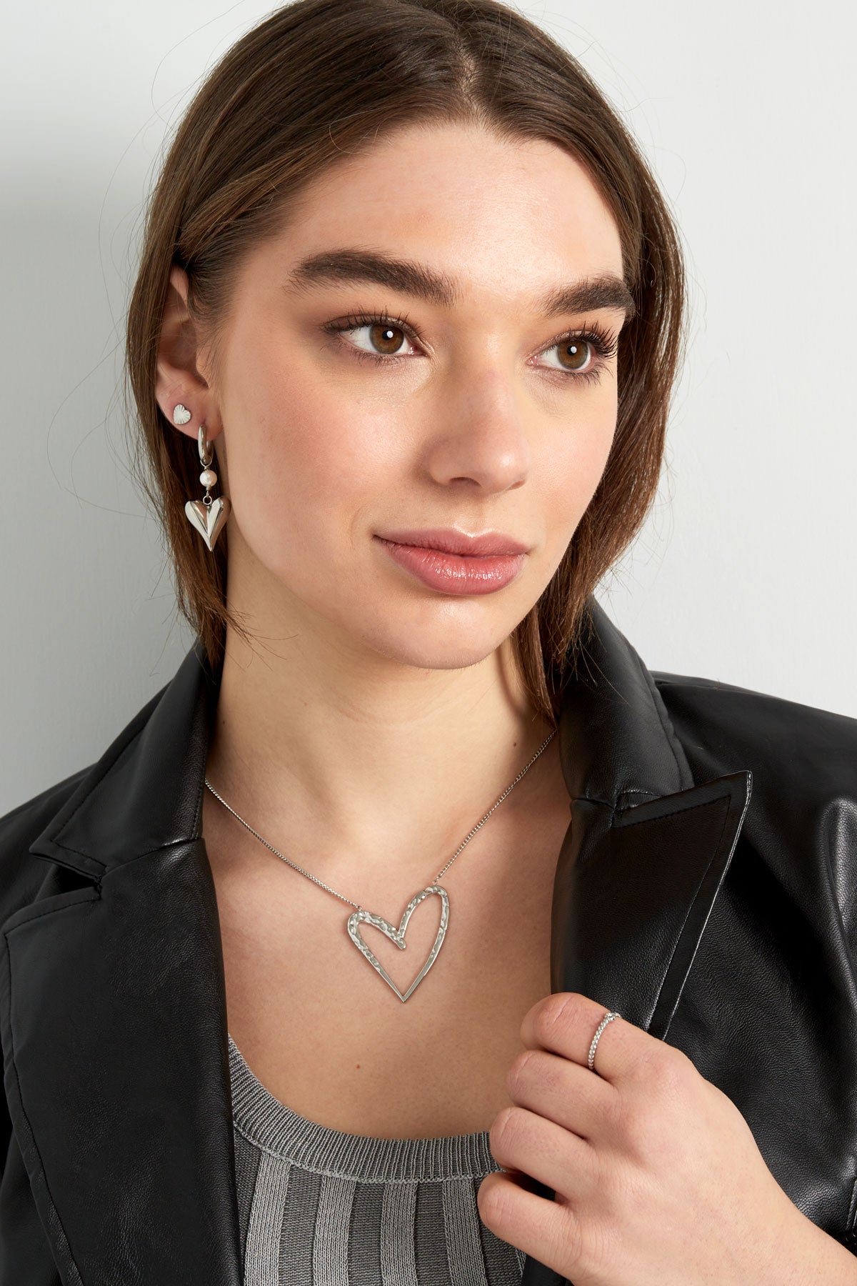 damen ohrringe herz perle | edelstahl | goldfarbe