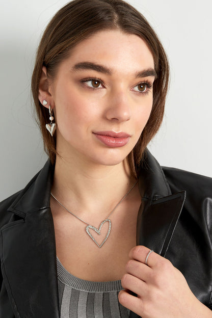 Damen Ohrringe Herz Perle | Edelstahl | Goldfarbe