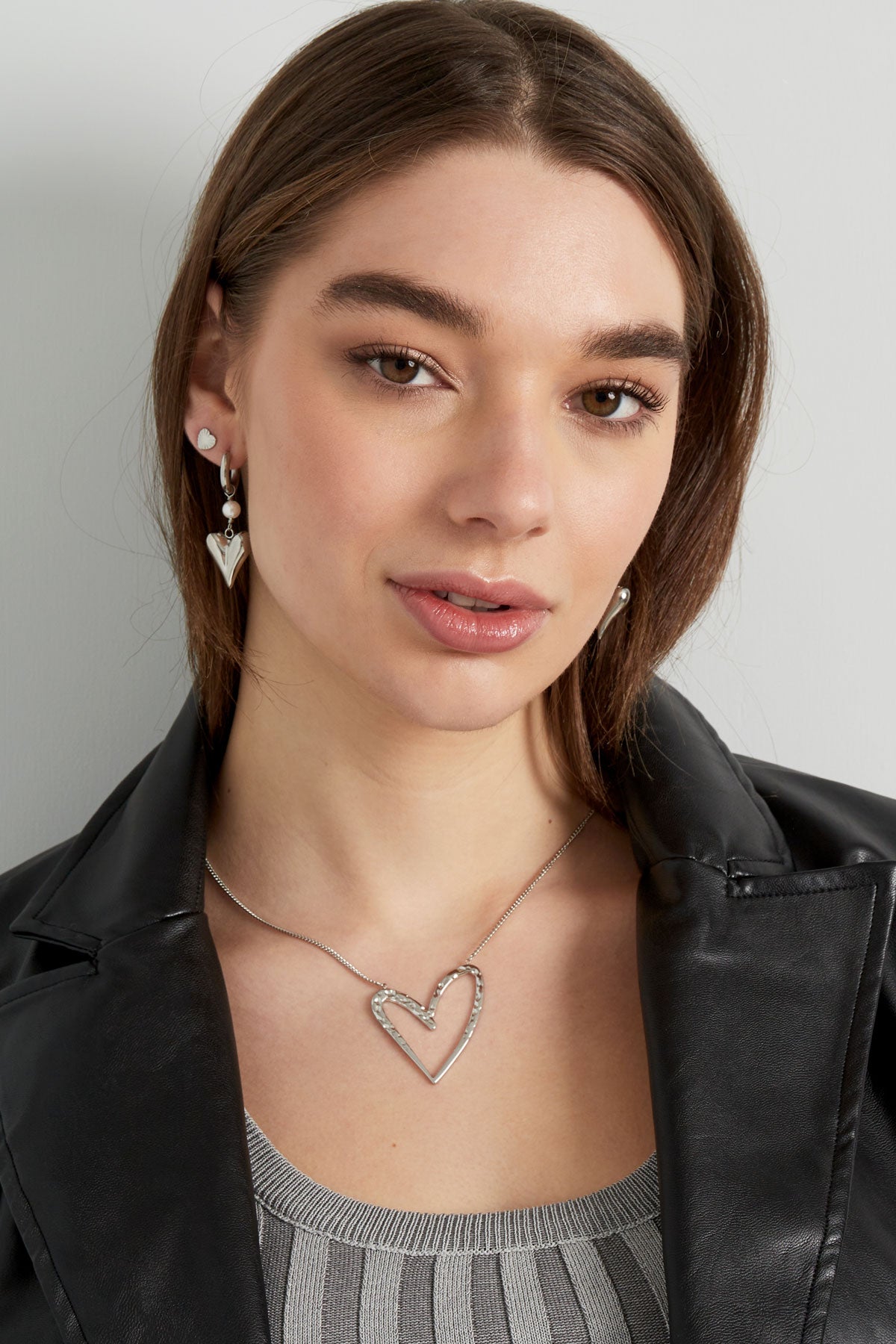 damen ohrringe herz perle | edelstahl | goldfarbe