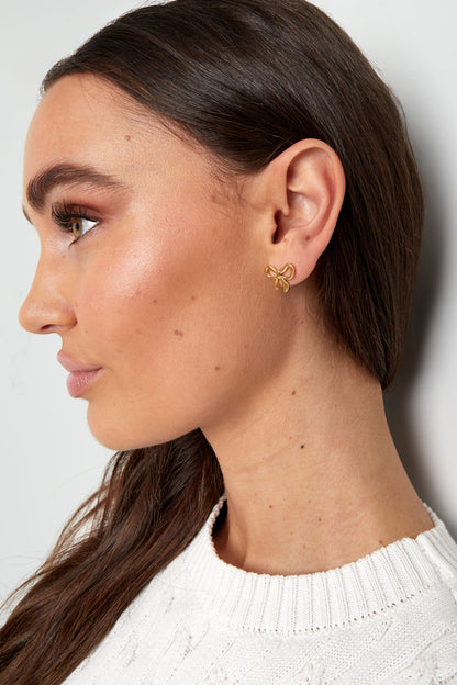 Damen Ohrringe Schleife | Edelstahl | Goldfarbe & Silberfarbe