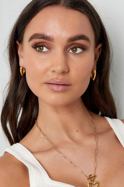 Damen Ohrringe Statement | Edelstahl | Goldfarbe