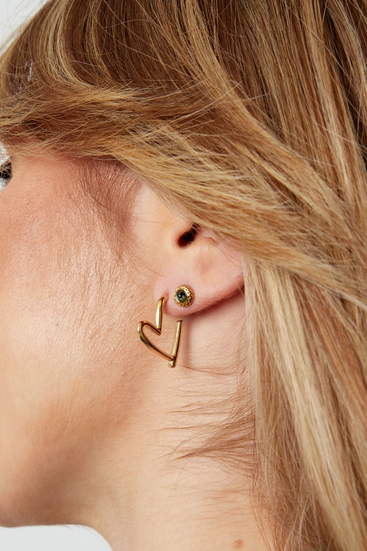 damen ohrringe herzmotiv alltag | edelstahl | gold & silber