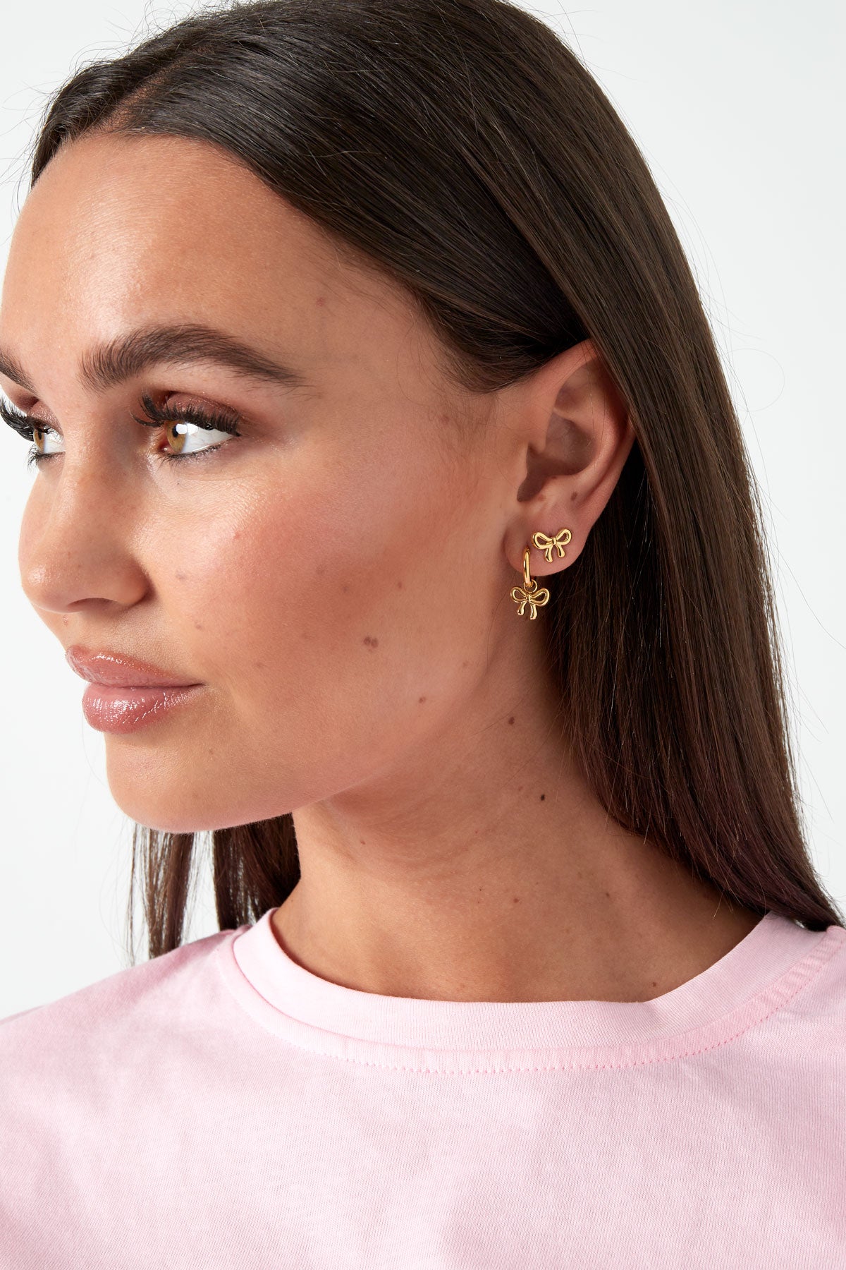 damen ohrstecker schleife leben | edelstahl | goldfarbe