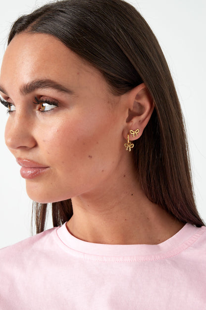 Damen Ohrstecker Schleife Leben | Edelstahl | Goldfarbe