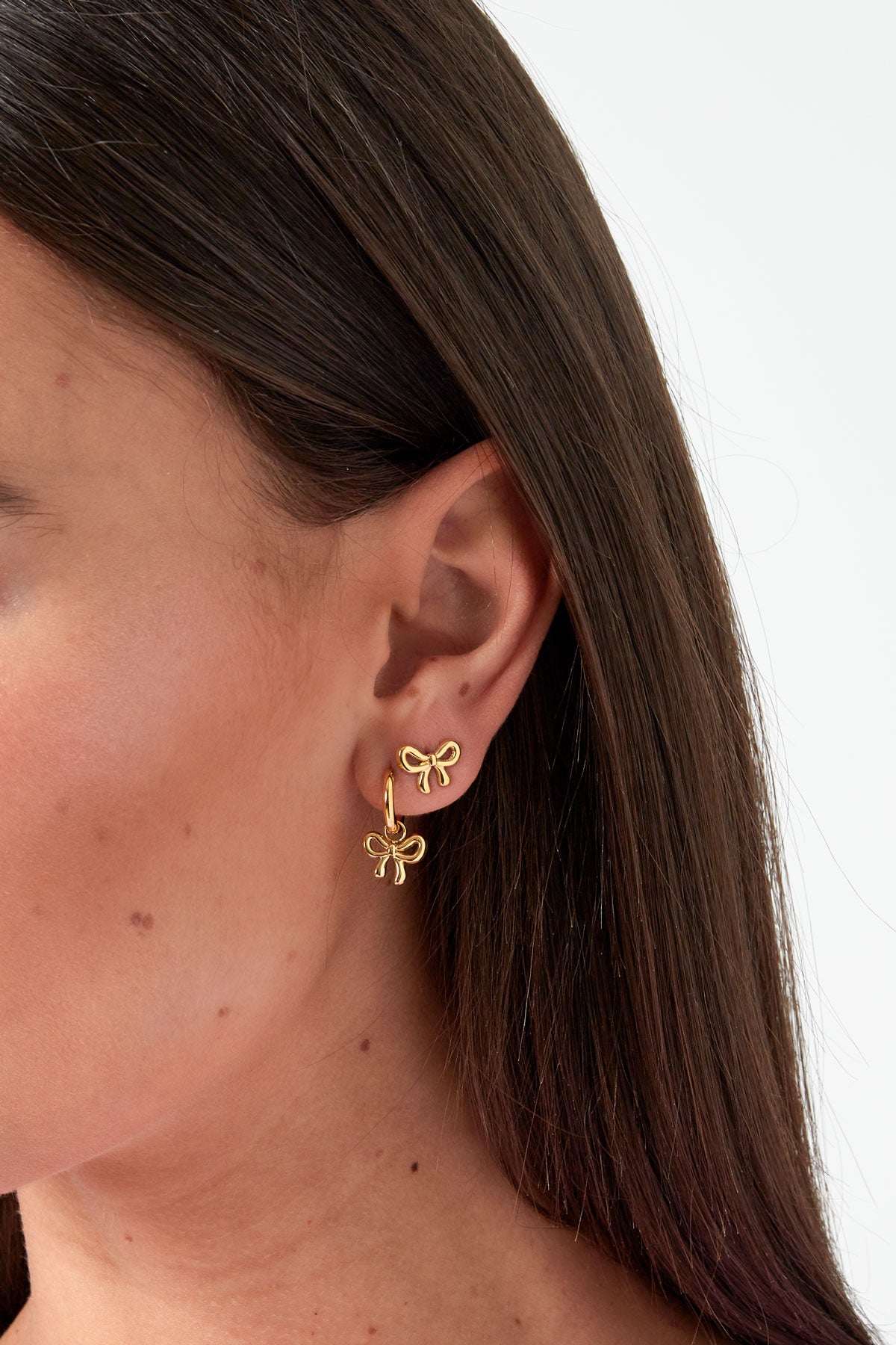 Damen Ohrstecker Schleife Leben | Edelstahl | Goldfarbe