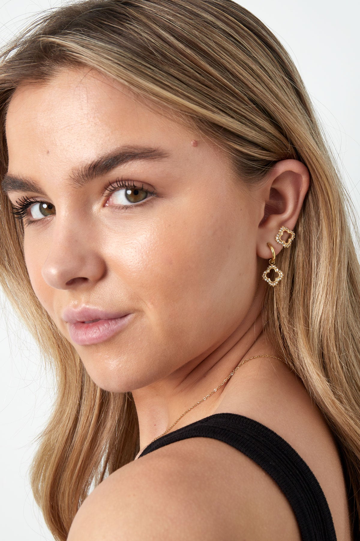 Damen Ohrstecker Diamant-Look | Edelstahl | Gold & Silber