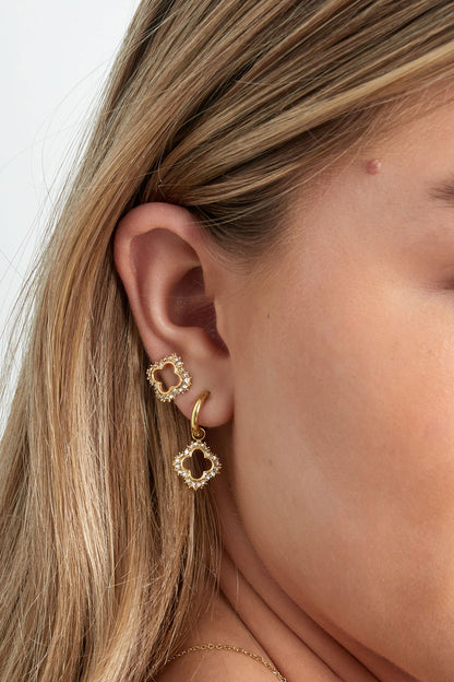 Damen Ohrringe Glücksbringer Diamant | Edelstahl | Gold & Silber