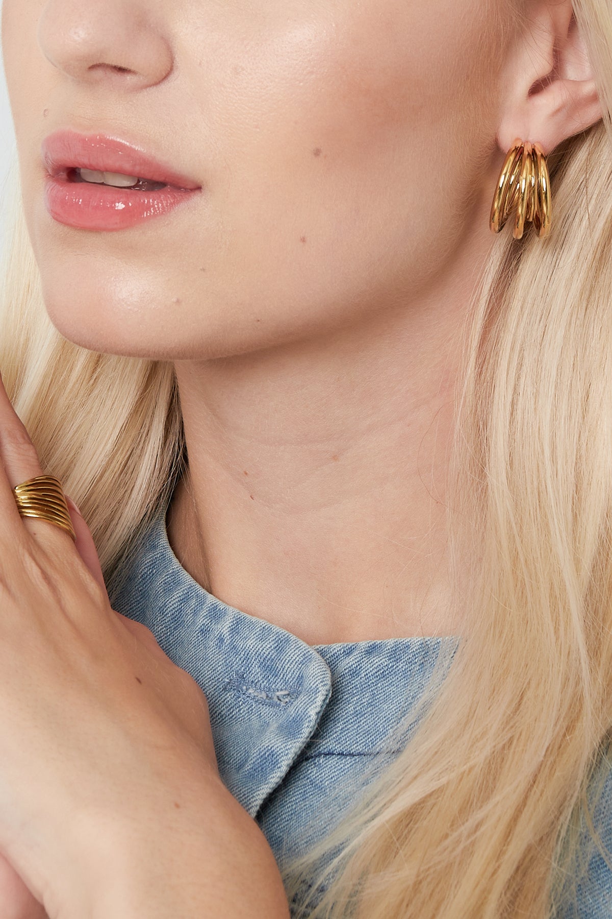 Damen Ohrringe Doppelt Gedreht Love | Edelstahl | Gold & Silber