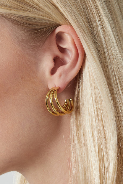 Damen Ohrringe Doppelt Gedreht Love | Edelstahl | Gold & Silber