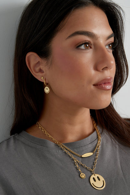 Damen Ohrringe Smiley | Edelstahl | Gold & Silber