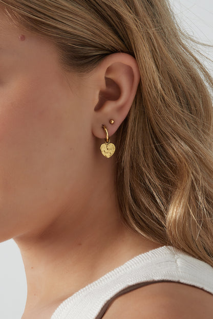 Damen Ohrringe Herz Täglich | Edelstahl | Gold & Silber
