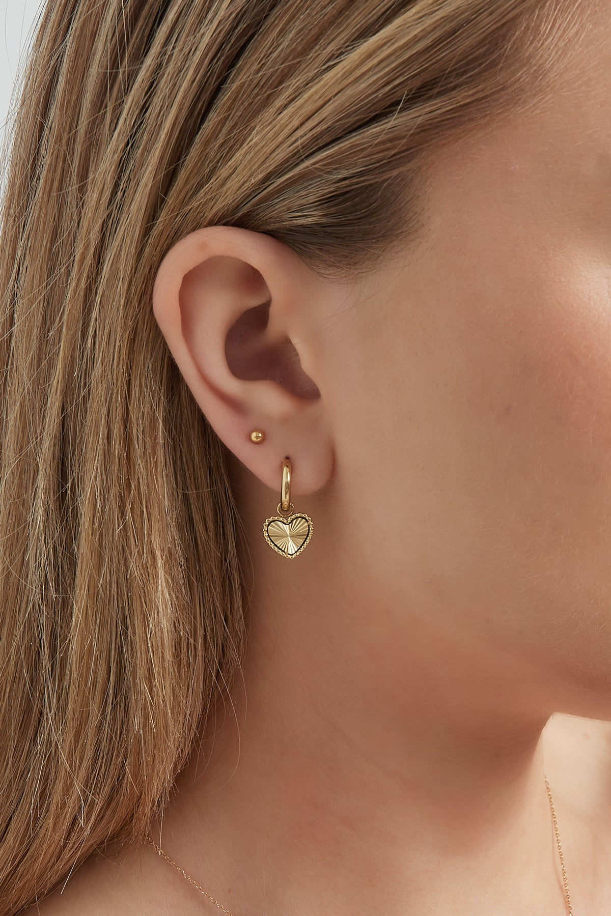 Damen Ohrringe Herzen Hoffnung | Edelstahl | Goldfarbe