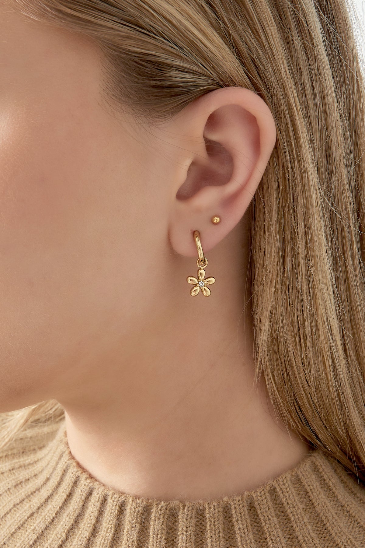 damen ohrringe daisy doo strass | edelstahl | goldfarbe